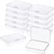 12Pcs Mini Plastic Storage Containers Box with Lid, 3.5x2.4 Inches Clear Rectangle Box for Collecting Small Items, Beads, Game Pieces, Business Cards, Crafts Accessories